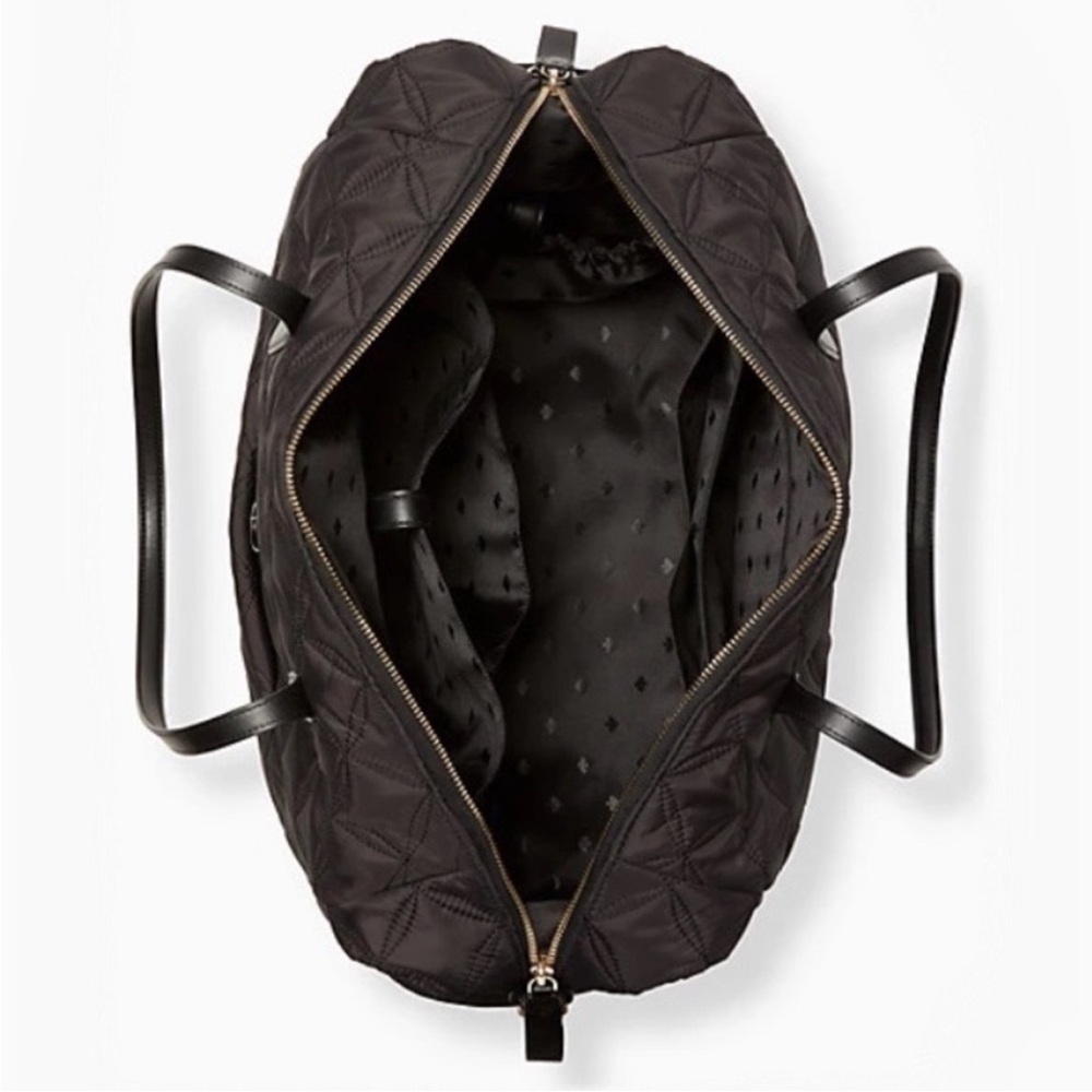 ♠️kate spade Chelsea Quilted Large Nylon Weekender Bag, Black NWT - Picture 4 of 9